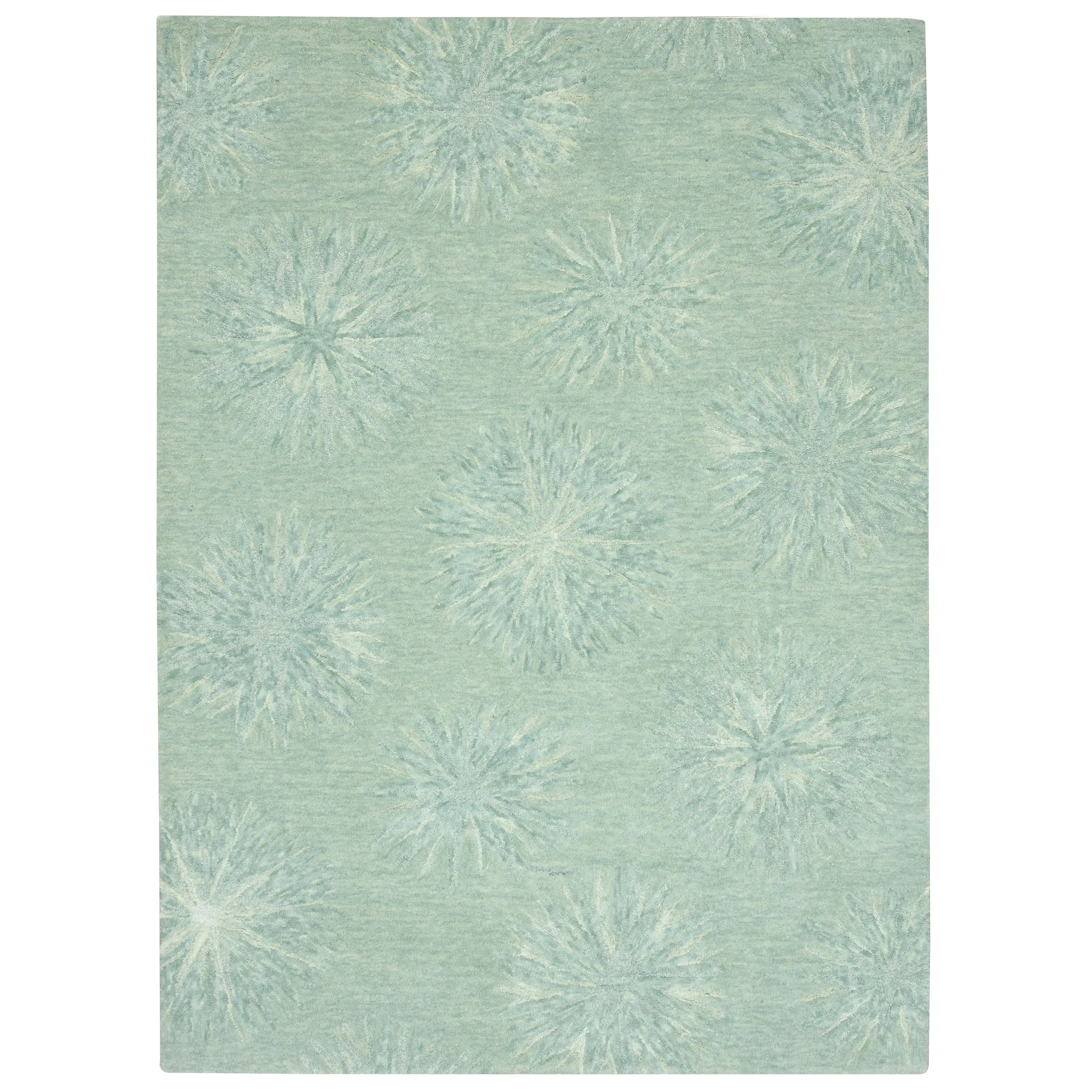 Serenity 1259 Turquoise Burst Hand Tufted Area Rug - KAS