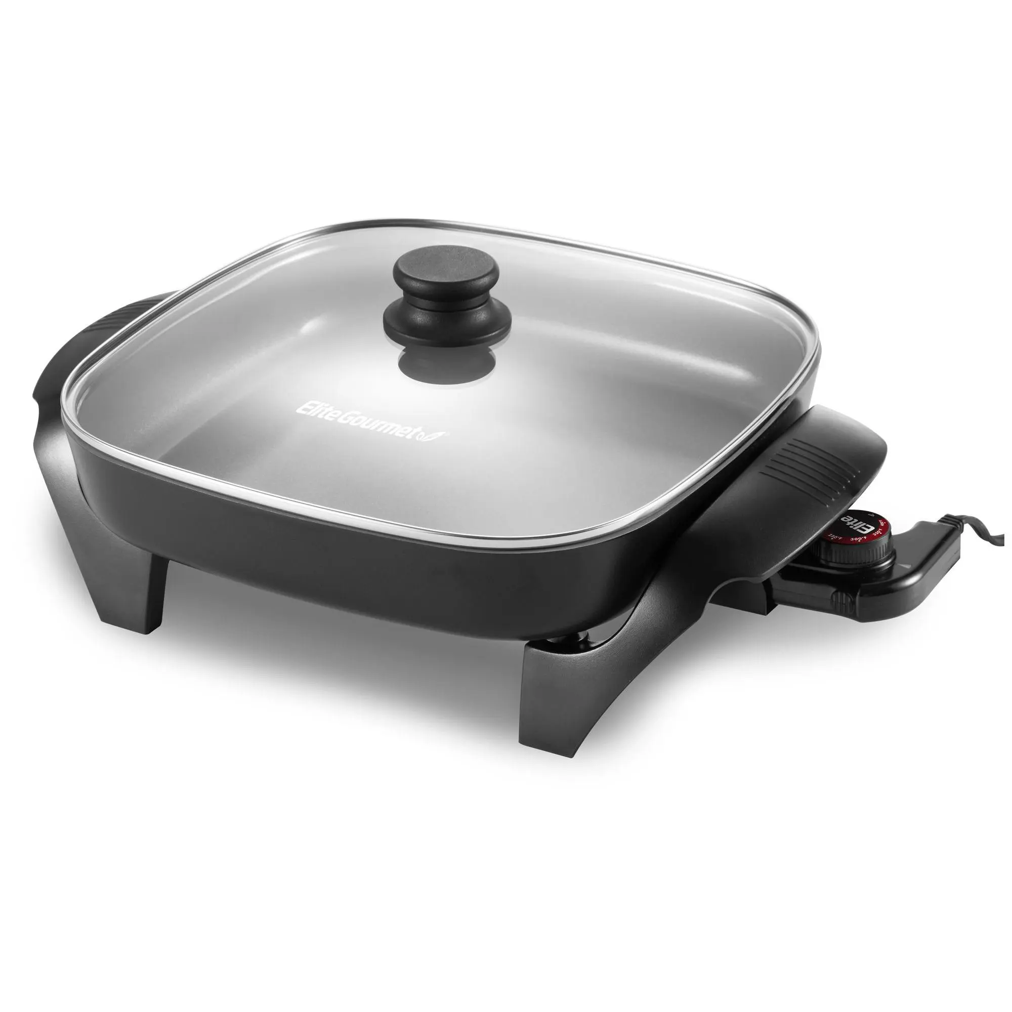 Elite Gourmet 12" x 12" Electric Skillet with Glass Lid Elite Gourmet 12" x 12" Electric Skillet with Glass Lid