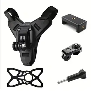 5-in-1 Motorcycle Helmet Strap Mount – Adjustable Chin Bracket for GoPro & Action Cameras