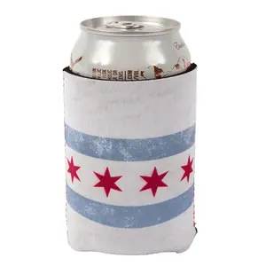 Distressed Chicago Flag Can Cooler