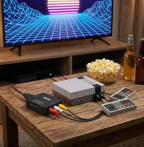 RCA to HDMI Converter 1080p Upscaler Kit | Includes Mini Retro Game Console (620 Classic Games) | Connect Old School to Smart TV 292 inch