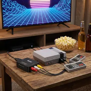 RCA to HDMI Converter 1080p Upscaler Kit | Includes Mini Retro Game Console (620 Classic Games) | Connect Old School to Smart TV 292 inch