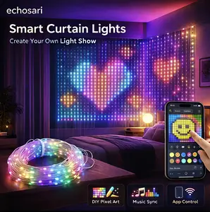 400 LED Bluetooth Curtain Lights – Surprise App Controlled, Music Sync, DIY Text & Patterns, Timer, Group & Splicing Function, USB Powered, IP65 Waterproof for Christmas Wedding Indoor Outdoor Wall Decor Led Dimmable led lights bedroom fairy lights