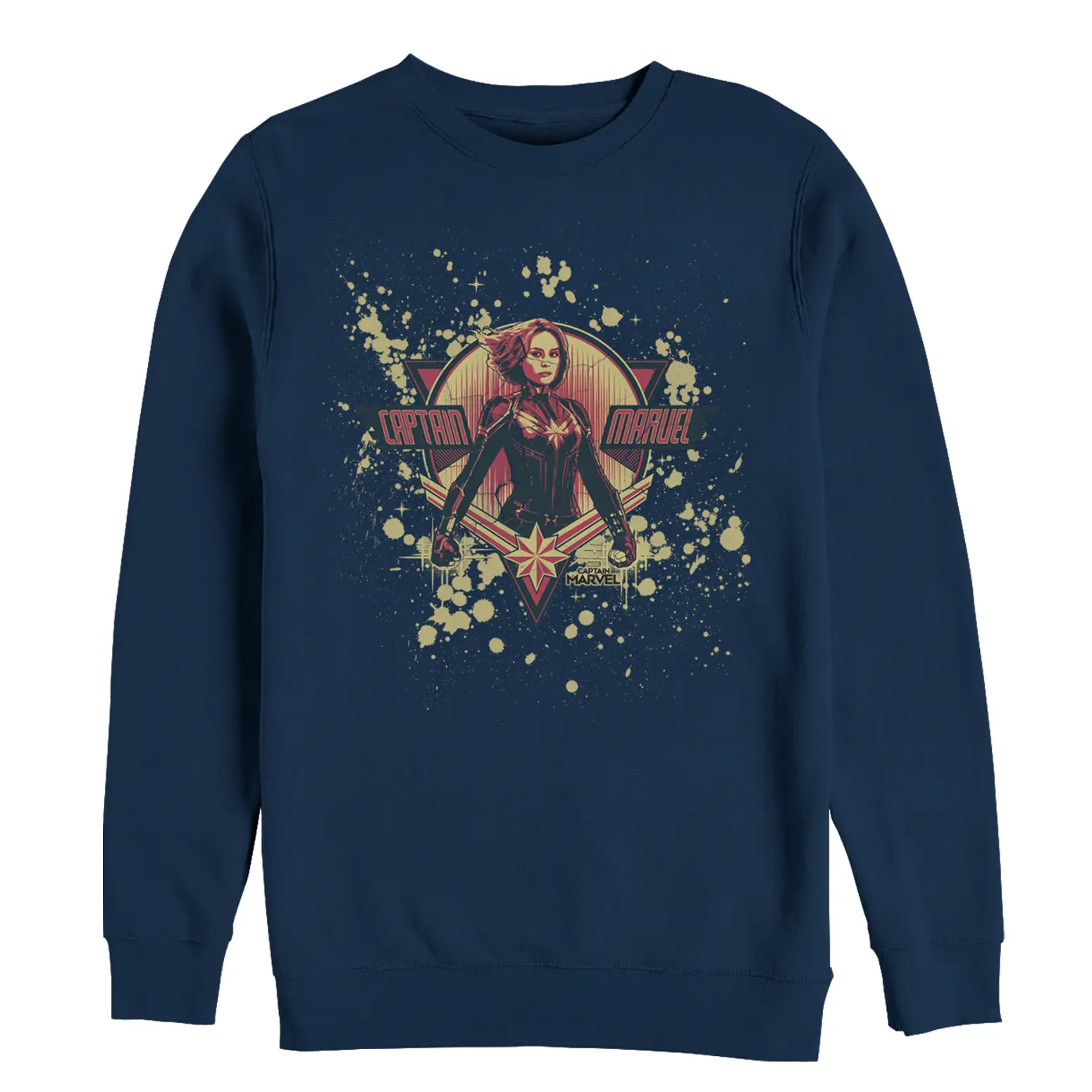 Men's Marvel Captain Marvel Paint Splatter Hero Sweatshirt