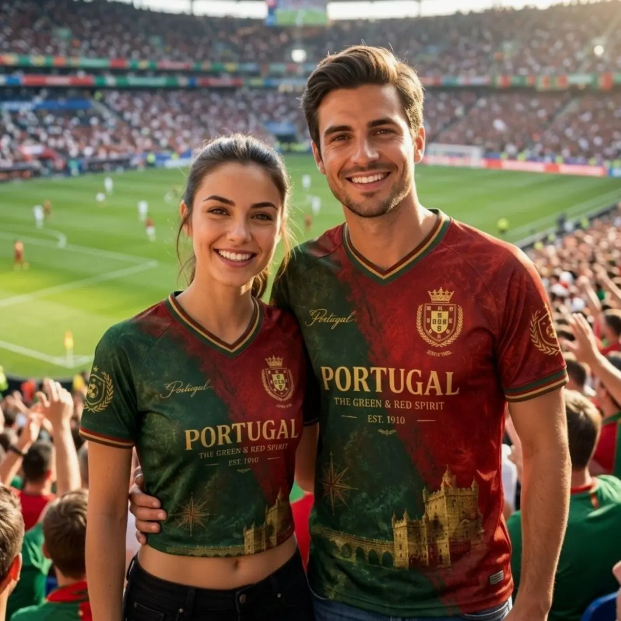 Personalized Portugal Soccer Jersey, Custom Name Number Football Apparel, Portugal Sporty Shirt, Unisex Sporty Matching Shirt, Soccer Tee