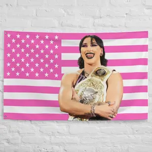 Rhea Ripley Pink American Flag Tapestry  Wall Art 40in*60in Tapestry
