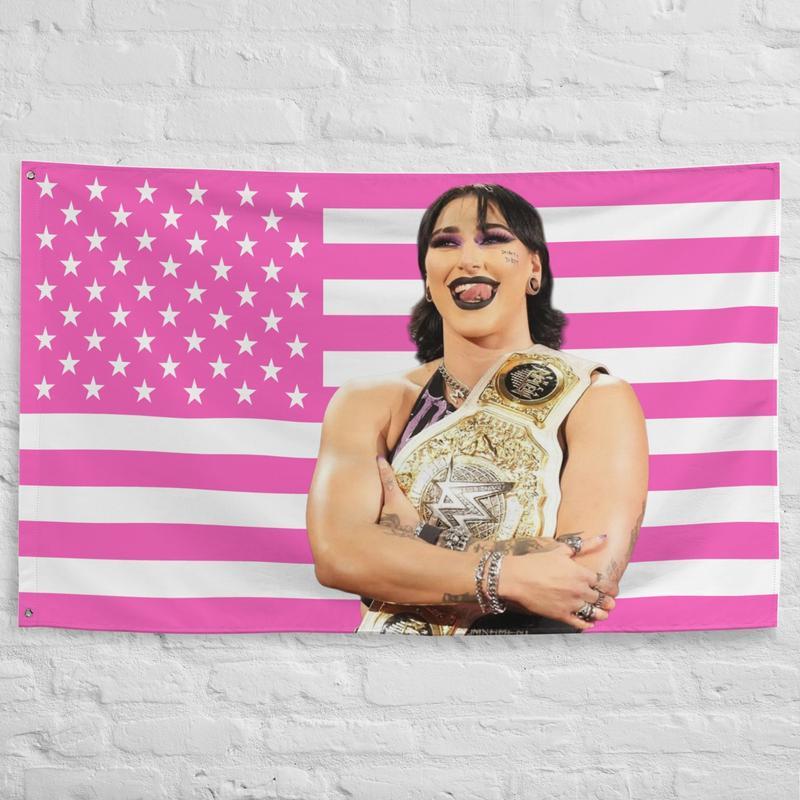Rhea Ripley Pink American Flag Tapestry  Wall Art 40in*60in Tapestry