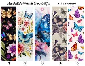 Butterfly 2 Themed Glossy Bookmarks, 2x6 in, Unique Gift for Book Readers and Teachers (Literature & Art Inspired)
