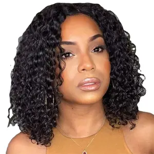 WigTok Must-Have Glueless Breathable Easy Wear Short Deep Curly Black Wig with Natural Hairline Heat Resistant Adjustable Buckle Mesh