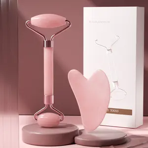 Jade-Tone Non-Jade Facial Roller & Gua Sha Massager Set - Dual-Head Sculpting Tool, At-Home Beauty Spa Kit for Puffiness Relief, Lymphatic Drainage, Firming-Lifting, Cooling Therapy