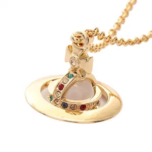 Pre-owned vivienne westwood Gold-plated Small Leather Goods NEW TINY ORB Necklace