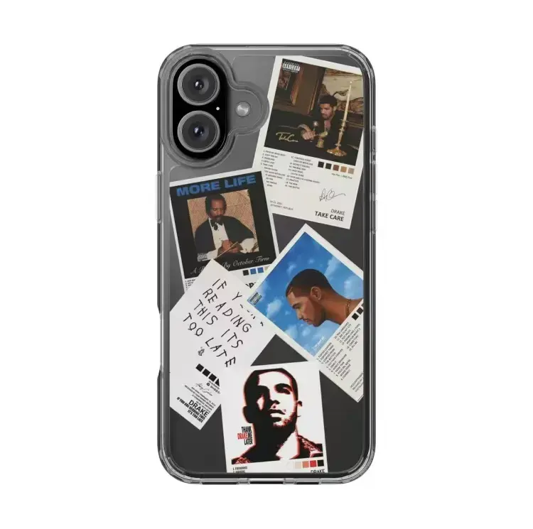 Drake Album Covers and Tracklists Clear Phone Case 2 | Compatible for iPhone 16-11 series & More