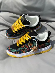 Fashionable Print High-Top Sneakers, Breathable Wear-Resistant Rubber Casual Trainer Sports Shoes for Men & Women, All Season Comfort Footwear