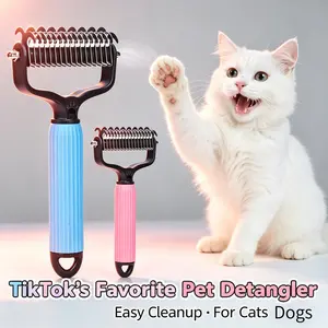 Universal Pet Detangling Comb for Dogs Grooming Tool Double-Sided Stainless Steel for Coat Care & Shedding Removal Easy to Use Essential Grooming LY354