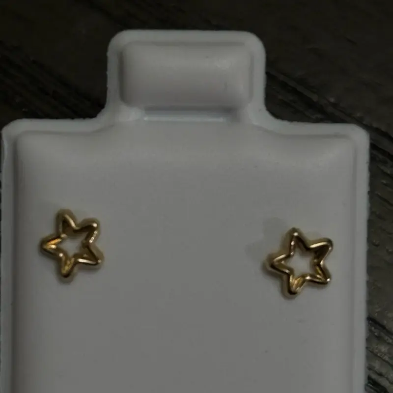 Aretes de oro de estrélla de 3mm