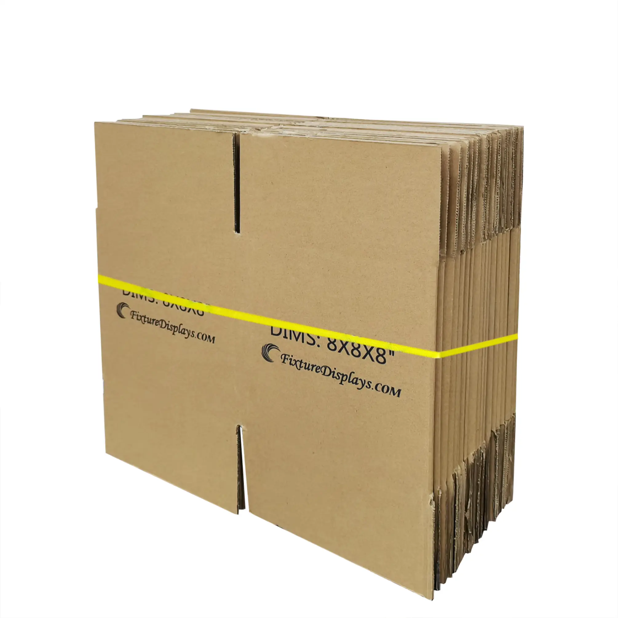 FixtureDisplays® 20 Pack 8 X 8 X 8" Printed Shipping Boxes, Singlewall B Flute Cardboard Box for Shipping, Mailing, Packaging and Storage, Custom Size & Print Welcome 8X8X8-20PK-NF
