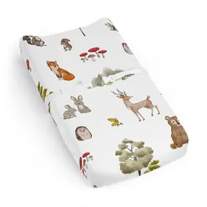 Sweet Jojo Designs Baby Changing Pad Cover Sheet (Woodland Forest Animals) for Girls and Boys, Infant/Newborn Diaper Change Table Mat Covers (Sage Green, Animal Friends, Watercolor, Brown Bear, Fox)