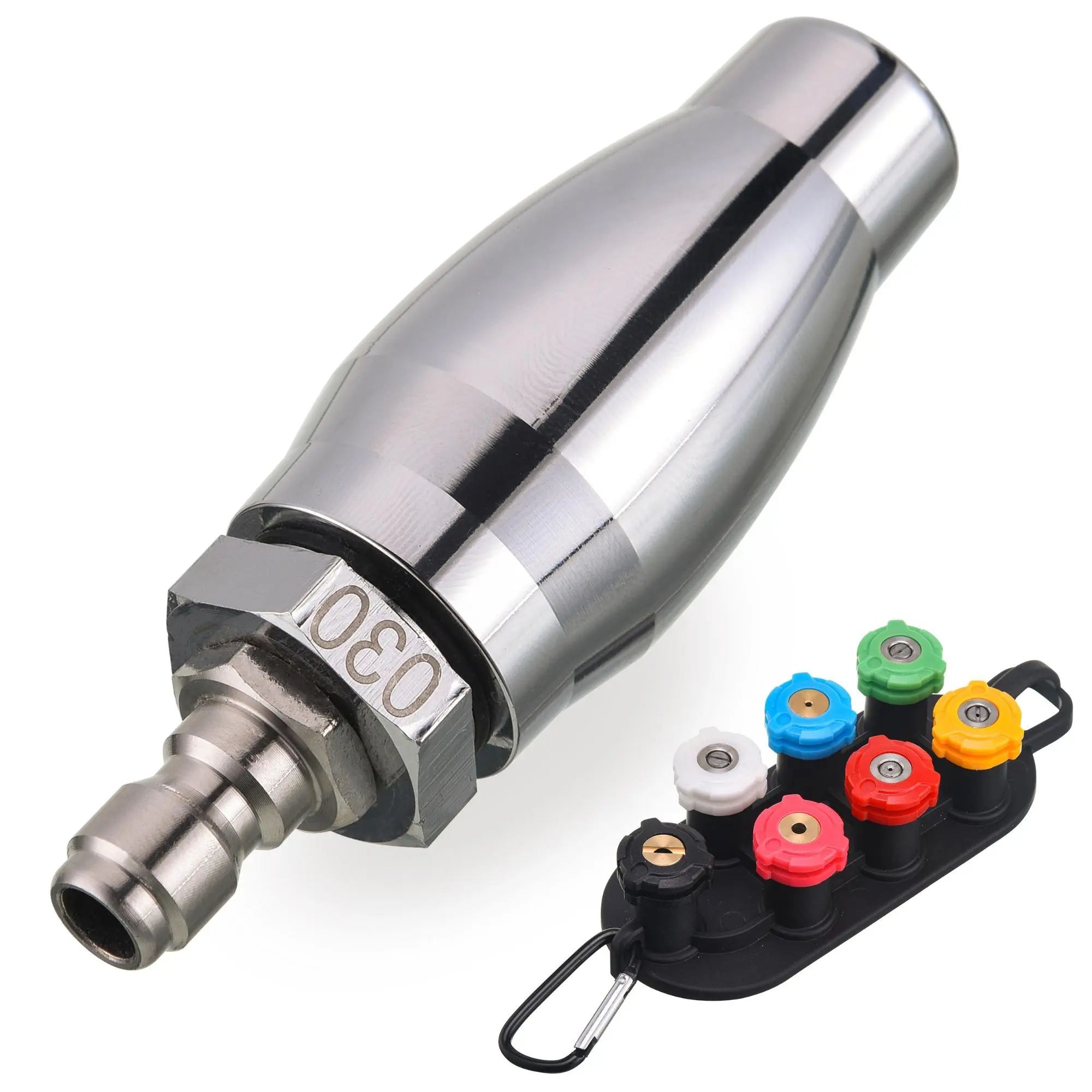 JOEJET Car High Pressure Cleaning Turbine Nozzle, Car Cleaning Kit, High Pressure Car Wash Nozzle with 1/4" Quick Connect, 7 Nozzle Tips with Nozzle Holder, Maximum Pressure 3000PSI, Car Wash Accessories For Car Washing, High Pressure Nozzles
