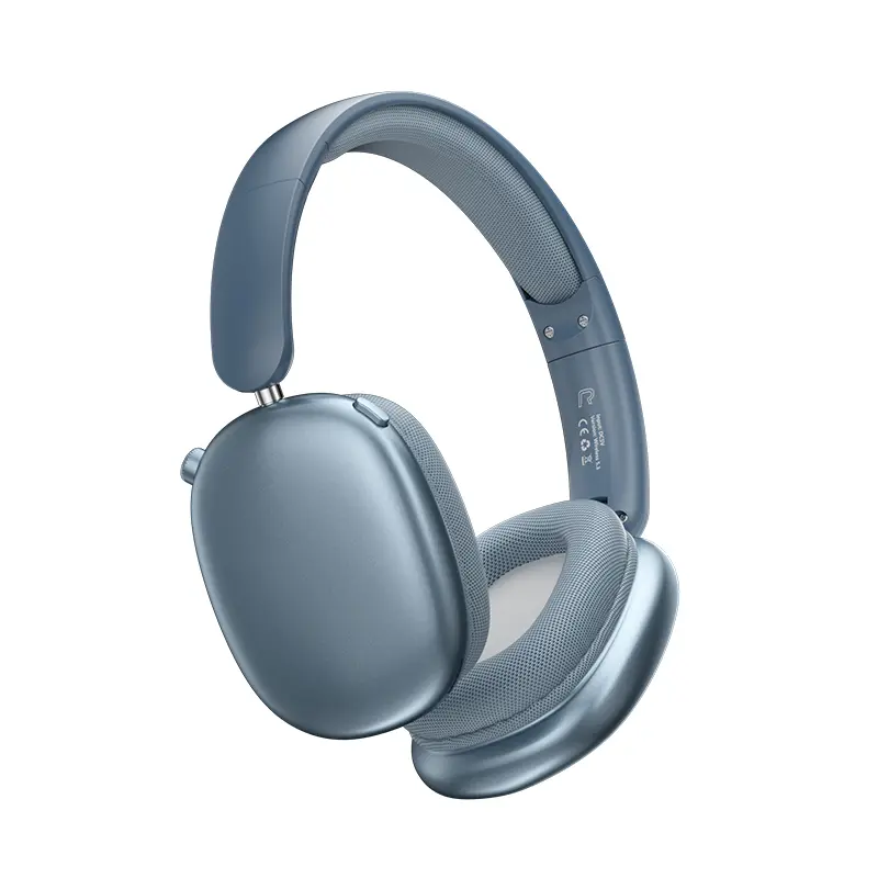 Upgraded Wireless Headphones—Foldable Design, Built-In Microphone, 300mAh Battery, Supports 3.5mm Audio Cable Compatible With Laptops, PC, Mobile Phones Ideal For Travel & Sports, Blue