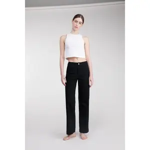 LONG LENGTH TWILL WIDE LEG PANT