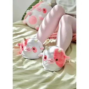 Strawberry Cow Heatable Slippers Shopzoki