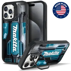 Makita CT225SYX 18V LXT Aesthetic Design Pattern Casing For iphone 16 15 14 13 12 Plus Pro Max Flaunt Mobile Phone Case Hard TPU Tough Metal Lens frame Film With Bracket Drop Protection Shockproof Protector Fashion Trend Anti-scratch Smartphone Cover