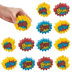 3" Superhero Comic Book Sound Effect Foam Stress Toys - 12 Pc.
