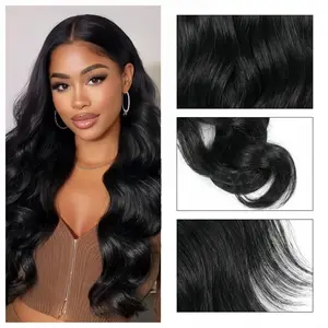 [Super Deal]Haute Couture Bio-Inspired Design Invisible Seamless Lace Black Long Curly Wig Set with Base Volume Effect and Slight Curl for Natural Look
