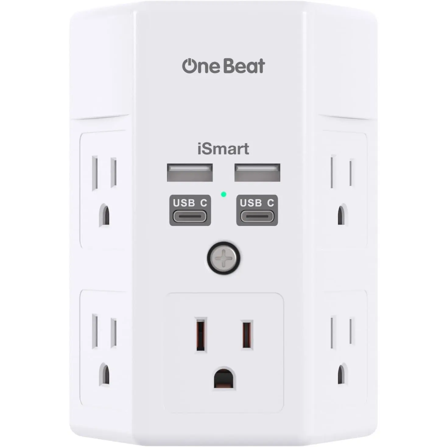 One Beat Surge Protector Wall Outlet Extender,3-Sided Outlet Splitter 1680J