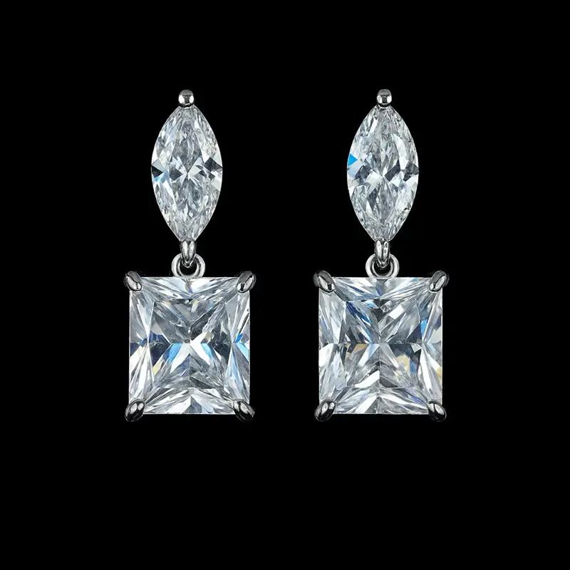 Lab-Grown Diamond Geometric Drop Earrings