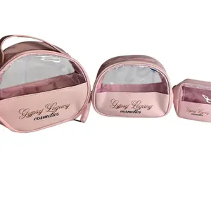 Bags - Pink Travel Accessories with Clear Sides