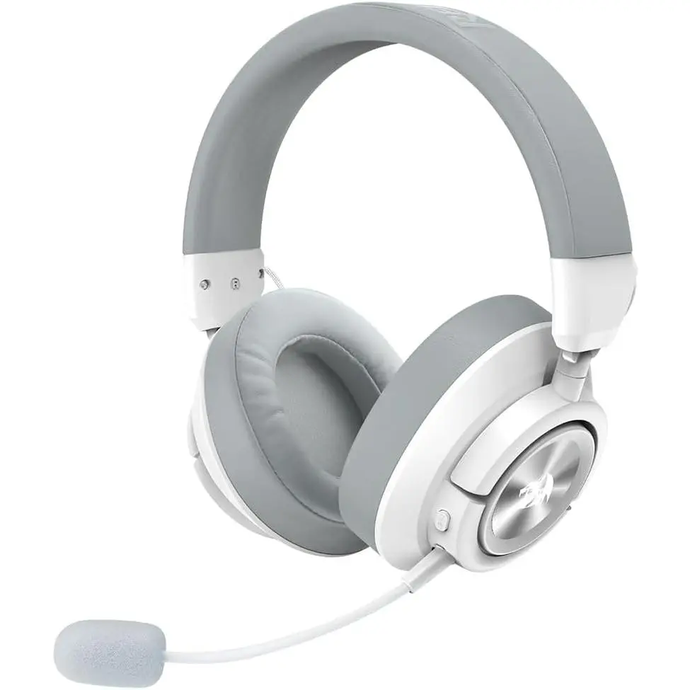 Redragon H889 Wireless Gaming Headset, 4 Connection Modes 2.4G/BT/3.5mm/USB, 53mm Drivers, Spatial Audio, 7.1 Surround Sound, Detachable Mic, Compatible with PC/PS5/PS4/NS/Xbox One/Phone, White,summerwins summerwins