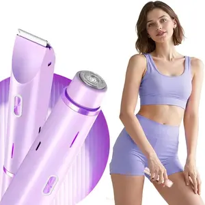 Women's 2-In-1 Rechargeable Electric Shaver, Pain-Free Beauty Set, Portable Trimmer for Face Nose Legs Armpits Bikini, Wet&dry Use, USB Rechargeable Shaver