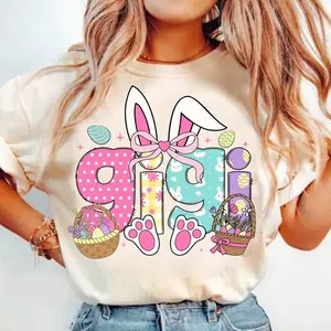 [Sale Up To 50%] Mama Easter Coquette Shirt, Happy Easter Bundle Gigi, Retro Egg Bunny Floral SpringT-Shirt, Gift For Mom Shirt