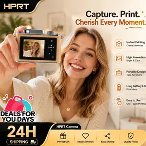 HPRT 3-IN-1 Camera: Digital Camera + polaroid camera + Instant Photo Printer -Retro CCD , for Wedding & Party , Khaki, Zink 2x3” Sticky-Back PhotosSupport AR Video Printing, Vintage Photography Style, Mother's Day Gift, Birthday Gift,