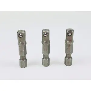 Stubby 1/4 Inch  Socket Adapter Bit Only 1.3 Inches Long 3 Pack Stubby 1/4 Inch  Socket Bit 1/4" Hex to 1/4" Square