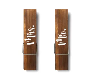 2PCS Mr and Mrs Jumbo Clothespins-Wedding Gifts for Bride and Groom-Gifts for Bridal Shower Engagement Wedding Anniversary,Towel Holder Clip Home Decor