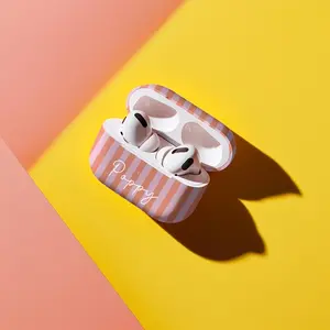 Striped Airpods Case Airpods 4 Case Modern Design Tech Accessory Gifts For Teen Girls Preppy Style Wireless Holder Custom Name Monogram Gift