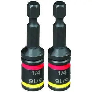 (2-Pack) 1/4 & 5/16 x 2" Reversible Dual-Sided Hex Chuck Driver - MSHC