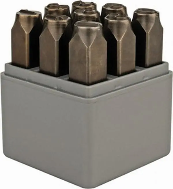 C.H. Hanson 9-Piece Standard 3/8 in Character Steel Stamp Set with Figures, Model 20601 (Office Stationery & Supplies, Computers & Office Equipment)