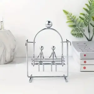 Newton's Cradle Balance Decoration, Abstract Figure Sculpture, 1 Count Desktop Relaxation Toy for Office, Artistic Unique Gift for Science Lovers and Home Decor, Ornaments, Desktop Statue, Decorative Sculptures