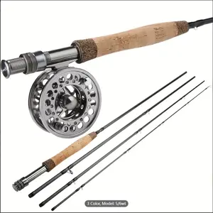 Sougayilang 5/6wt Fly Fishing Rod, Lightweight Ultra-Portable 4 Pieces Graphite Fly Rod For Complete Starter