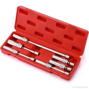 6PCS 3/8-Inch Drive Magnetic Swivel Spark Plug Socket Set, Include 9/16-Inch, 5/8-Inch, 13/16-Inch, 14mm Socket, Length: 4-Inch, 6-Inch, 11-Inch, 12-Point, CR-V FFVentureVibe8