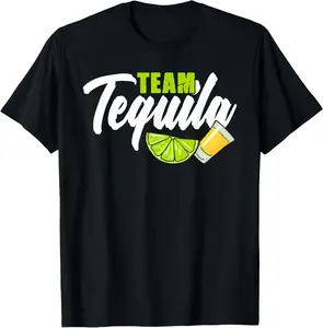 100%cotton Funny Team Tequila With Green Lime Salt Group Costume T-Shirt Menswear Top