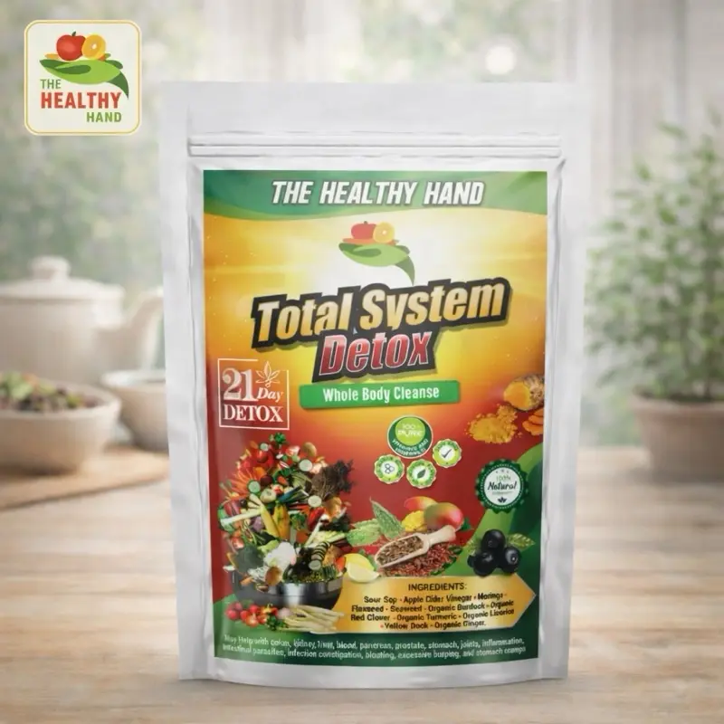 THE HEALTHY HAND Organic Natural Herbal Blend Dietary Supplement Powder - 21-Item Detox Wellness Kit