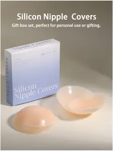 Liquid Silicone Nipple Covers (4 Pcs) for Women, 8cm Large Size, 3-Layer Skin-Friendly Structure, Waterproof Sweatproof & Reusable, Invisible Anti-Protrusion, Perfect For Large Busts, Camisoles & Wedding Dresses, Underwear