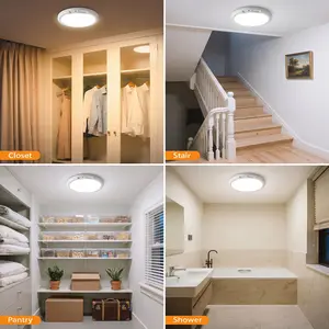 1/2/3Pack Rechargeable LED Ceiling Light with Motion Sensor, 3 Lighting Options, Remote Control Dimmable Timing Motion Shower Lights for Living Bathroom Pantry Hallway Porch, Magnetic Mounting Closet Lights