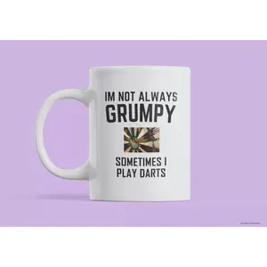 I'm Not Always Grumpy Funny Darts Mug, Funny Golf lover Gift Idea, Grandad, Dad