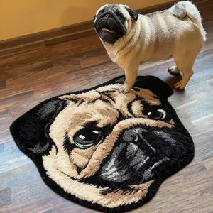 Puppy rug, Soft Shaggy Rug, Animal printed rug, 1count soft comfortable rug, cartoon puppy pattern rug, animal dog print design, fluffy plush foot mat, gift for boys and girls, home decor, suitable for living room, bedroom