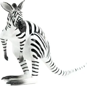 Randimals Zebra Style Kangaroo Figurine Toy 5”, Premium Hard Rubber Animal Action Figure Toy, Hybrid Friend Encourages Adventure & Imagination